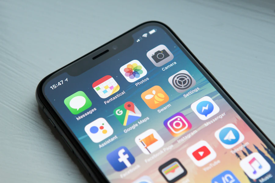 Mobile app development on a smartphone
